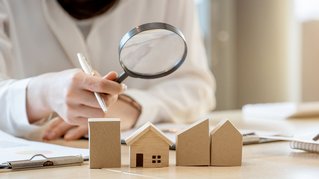 Professionnel frontalier consultant des annonces de logement sur écran