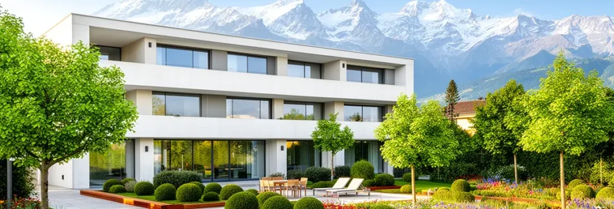 Résidence appart-hôtel moderne à Archamps avec vue sur les Alpes